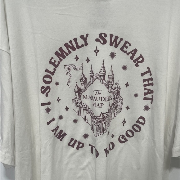 Cream Marauder's Map Graphic Tee Harry Potter Size XXL - Picture 3 of 4